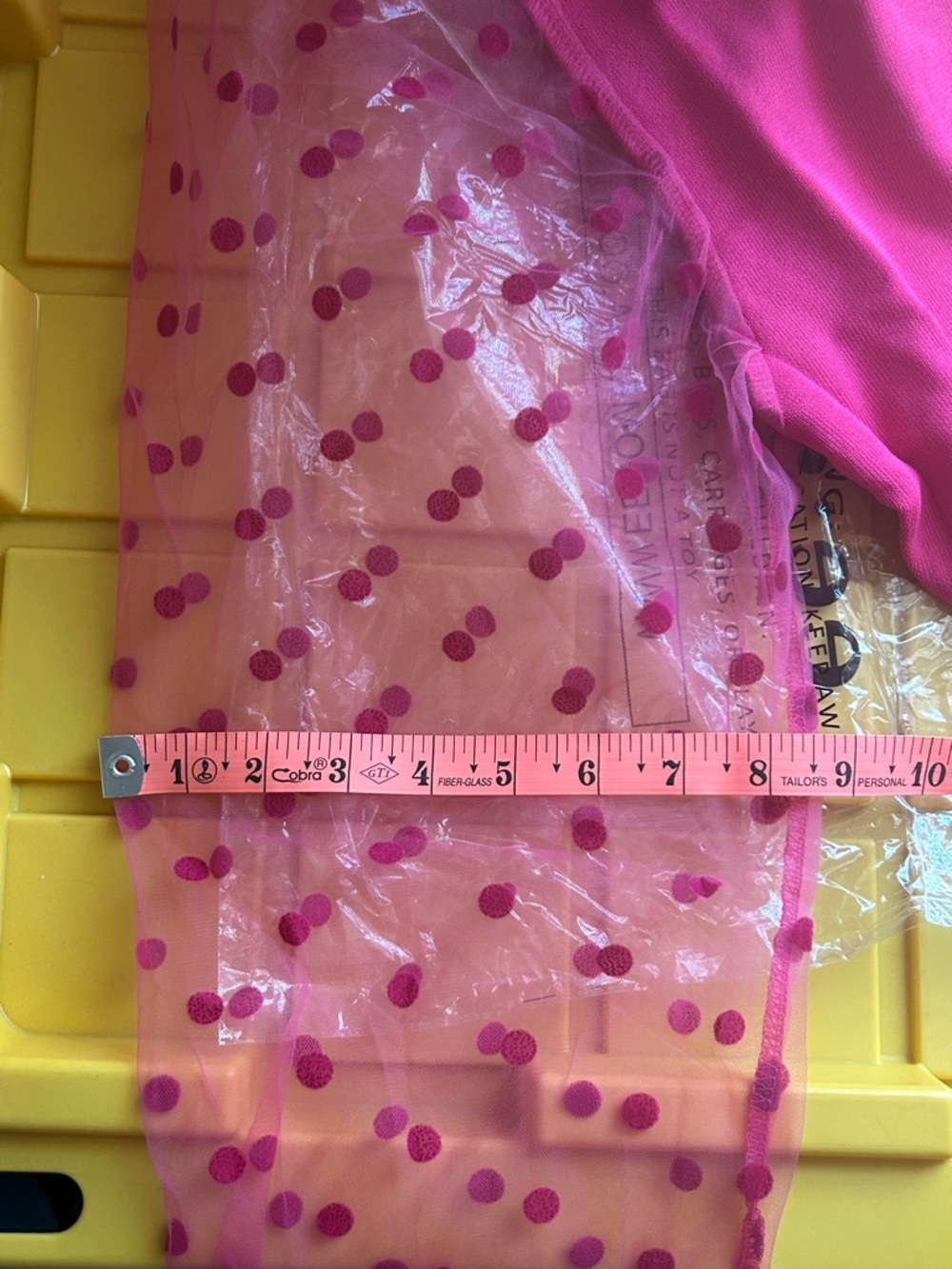 Eesome 1X Hot Pink Polka Dot Sheer Sleeve Blouse - Picture 14 of 15